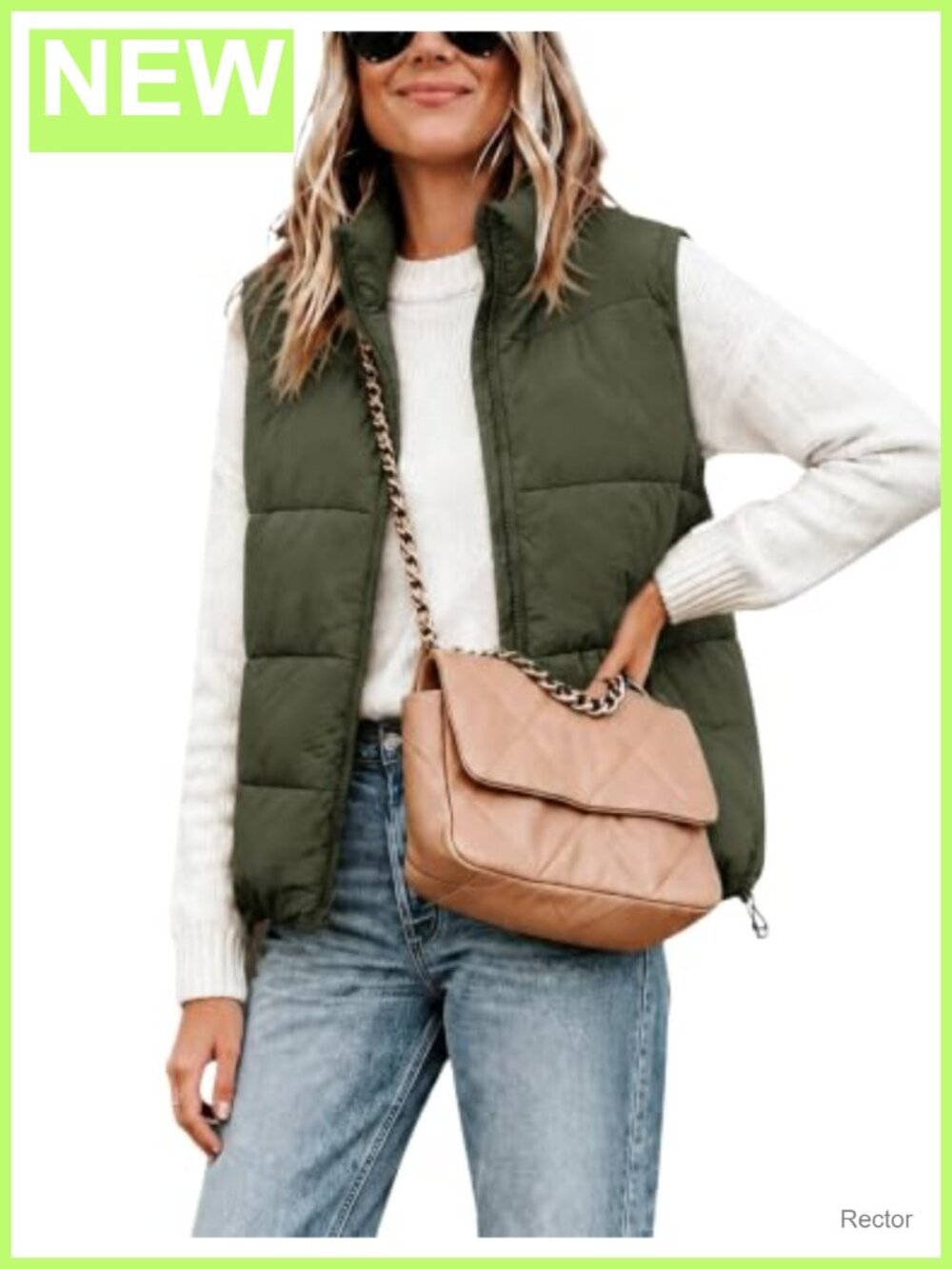 Women's Quilted Puffer Vest Sleeveless Zip Winter Gilet Jacket